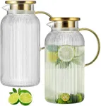 Buaic 2 PACK Glass Pitcher with Lid