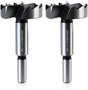 DECKRKAT 2-Piece 1-7/8" Forstner Drill Bits - Smooth Flat Bottom Drill Bits for Wood, Hard & Soft Wood Drilling, 3/8" Shank Fits Drills/Drill Presses.