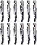 RECUTMS 12 Pack Wine Opener Corkscrews for Wine Bottles Heavy Duty Stainless Steel with Foil Cutter Small Stainless Steel Gift for Home Wedding Party Bartenders Servers Waiter（gray）