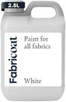 Fabricoat - Fabric Paint for Furniture - 85 oz / 2.5L White - Restore or Change the Color of Couches, Chairs, Upholstery, Soft Furnishings, Car Interiors, Clothing, & Footwear