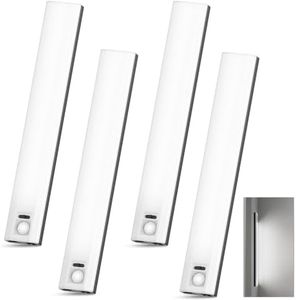 4-Pack 10 Inch Under Cabinet Lighting, 6500K Motion Sensor Light Black