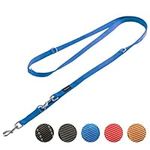 Vitazoo Dog Lead for Training - 3 m - Nylon Graphite Double Leash for Small Medium & Large Dogs - Adjustable Leads up to 4 Different Lengths - Blue