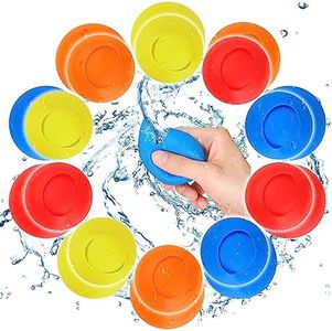 Pack of 20 Reusable Water Bombs Self-Closing, One Second Quick Fill Water Bomb Set, Silicone Water Balloons, Water Toy, Magic Splashy Balls for Summer, Outdoor, Pool, Beach Party