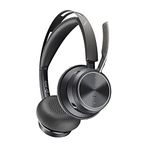 Plantronics Poly-Voyager Focus 2 Office Usb-A ()-Bluetooth Dual-Ear (Stereo) Headset With Boom Mic-Usb-A Pc/Mac/Desk Phone Compatible-Active Noise Canceling-Works With Teams, Zoom & More-On Ear