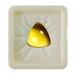 CaratYogi Natural Certified Cabochon Citrine Gemstone 9.25 Ratti 8.41 Carat Trillion Shape Astrology Rashi Ratan Gemstone Loose Stones Stone Genuine Gemstones Gem Jewelry