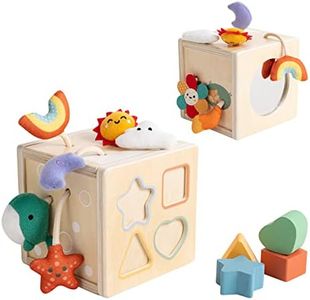 Twefex Pull String Activity Toy, Montessori Toys for Babies 6-12 Months, Wooden Activity Cube Baby Sensory Toys for 1 Year Old Boy Girl, Early Learning Baby Infant Toys 6 to 12 Months