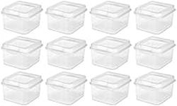 12 Pack Sterilite 18038612 Plastic FlipTop Latching Storage Box Container Clear