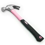 Pink Power 16oz Pink Hammer ñ Small Hammer for Women ñ Mini Claw Hammer for Pink Tools ñ DIY and Craft Hammer for Women All Purpose Hammer with Slip Resistant Handle for Girls Ladies