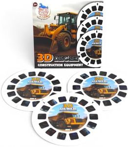 WARM FUZZY Toys Construction Vehicles Reels for Viewfinder – 3D Retro Viewer Slides for Kids & Adults, Classic Educational Toy, Includes 3 Reels with 21 HD Images