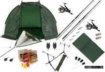Deluxe Complete Carp Coarse Fishing 2x 3pc 12ft Rods and 2x 2BB Reel Combo Set Up Including Pod, Shelter/Bivvy Tackle Alarms, Bait,Hooks,Mat + More