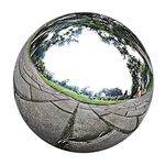 ZOOMELLA Stainless Steel Mirror Polished Sphere Hollow Round Ball Garden Decor 18cm|Statues & Lawn Ornaments|Home & Garden
