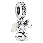 Pandora Passions Silver dangle with clear cubic zirconia and silver enamel