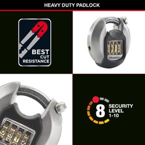 Master Lock Heavy Duty Combination Padlock – Stainless Steel, Weatherproof
