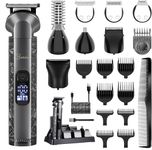 Hatteker 8-in-1 Multi-Functional Grooming Kit for Men Beard Trimmer for Men Hair Clipper Precision Nose Ear Body Groomer Zero-Gap T-Blade, IPX7 Waterproof Cordless Trimmer Set