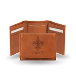 NFL Rico Industries Embossed Leather Trifold Wallet, New Orleans Saints