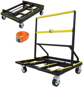 Garvee Folding Drywall Cart Heavy Duty,Drywall Dolly Load 2200 lbs Capacity,Panel Casters with Extended Large Deck,Panel Dolly Handling Plywood Sheetrock Glass and Windows Service Truck