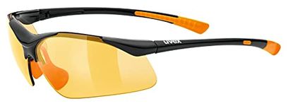 uvex Sportstyle 223 - Sports Sunglasses for Men and Women - Mirrored Lenses - Comfortable & Non-Slip - Black Orange/Orange - One Size