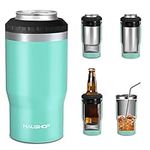 HAUSHOF 12 oz Can Cooler, 4 in 1 Insulated Stainless Steel Can Insulator, Fits for 12 oz Standard Can|12 oz Slim Can|12 oz Beer Bottle, Perfect for Camping, Beach, Picnic