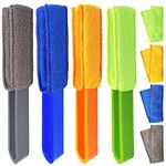 4 Pack Blinds Duster,with 4 Removable and Washable Microfiber Sleeves, Window Blinds Cleaner Duster Brush, Blinds Cleaning Tools for Window Blinds, Air Conditioner Vents, Fans, Car Vents