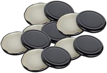 Pure Source India Metal Lug Cap Lid for Glass jar and Milk Bottles, Rust Free, Airtight, Food Grade Caps- 6 Pieces, 42 mm, Black