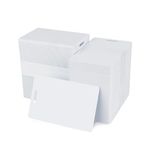 Pack of 500 White CR80 PVC Cards with Slot Punch on Short Side | 30 mil by easyIDea