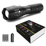 amiciVision Metal LED Flashlight, XHP50 LED Water Resistant Zoomable Torch with 5 Lighting Modes for Camping, Hiking (With 3*AAA Battery)