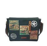 The House of tara Cotton Canvas Messenger Bag for Men and Women | Printed Crossbody Sling Bag With Laptop Compartment (Upto 15.6 Inch), Broad Adjustable Straps & Waterproof Inner Lining (Blue)