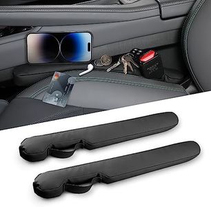 Homaupt Leather Car Seat Gap Filler Universal for Car Truck SUV to Block The Gap Between Seat and Console Stop Things from Dropping 2 Packs Black