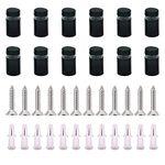 UFURMATE Standoff Screws, 12Pcs Wall Sign Standoff Screws Advertising Nail Glass Standoff Mounts Advertisement Fixings Bolts for Glass Posters, Picture Frames (12 x 20mm,Black)