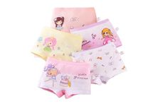 TinyUniquon - Girls Cotton Boyshorts Panties (Pack of 5)| Age Group - 2-12 Years | Super Soft & Comfortable | Tagless & No Elastic Marks (4-6 Years, Happy Girl)