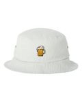 One Size White Adult Beer Mug Embroidered Bucket Cap Dad Hat