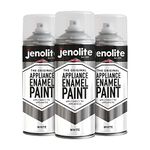 JENOLITE Appliance Enamel Paint | WHITE | Refresh & Restore Appliances | Ideal For Fridges, Freezers, Washing Machines | 3 x 400ml