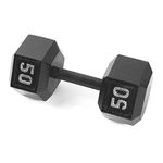 CAP Barbell 50 lb Cast Iron Hex Dumbbell – Single | Black