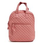 Vera Bradley Women's Cotton Mini Totepack Backpack Bookbag, Terra Cotta Rose - Recycled Cotton, One Size