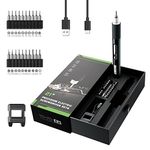 JAKEMY Electric Screwdriver,Mini Laptop Screwdriver Repair Tool Kit Cordless Torque Power Screwdriver Gear Adjustable with Light Manual&Automatic Screwdriver Rechargeable for Phone,Consoles,Toys,Ect