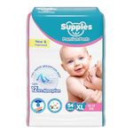 Amazon Brand - Supples Premium Baby Diaper Pants | 54 Baby Diapers | XL | 12-17 Kg | 12 Hrs Absorption | Cushiony Cotton Soft Fabric | Phthalates-Free | Triple Leak Guard