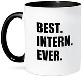 3dRose Best Intern Ever-Fun Appreciation Gift for Internship Job-Funny Two Tone Mug, 1 Count (Pack of 1), Black