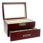 Decoreay Executive Cherry Oak Wood 20 Slot Watch Box and Jewelry Box Storage (Darling)