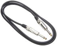 Stagg Deluxe Instrument Cable, 1/4" 6.35mm Jack To Jack, Heavy-Duty Connectors, 1,5 Metres / 5 Feet, Black