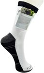 Flippysox Zipper Sock Wallet - Cotton & Polyester Zipper Socks with Pockets - Fits shoe size 6-13 (Striped Black Gray)