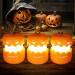 EverBrite 3 Pack Halloween Pumpkin Lantern, Collapsible Jack O Lanterns, Kids Portable Little Halloween Lights, Great for Halloween Decorations and Parties