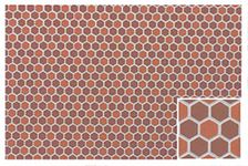 Melody Jane Dolls House Dark Terracotta Hex Tile Moulded Plastic Flooring Sheet1:12 Scale