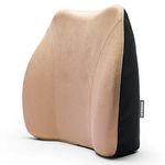 WENNEBIRD Model Q Lumbar Support Pillow - Patented Ergonomic Back Support for Lower Back Pain Relief for Office Chair, Car, Sofa, Plane, Couch, Recliner - Beige