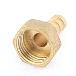 sourcingmap 1/2BSP Female Thread Gas Hose Brass Barb Coupling Fitting Gold Tone