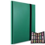 MULOVE 360 Pockets Trading Card Sleeves Binder Album, 9-Pocket PP Side Loading Sleeves Game Cards Collection Book, Standard Size Cards Protector (Green)