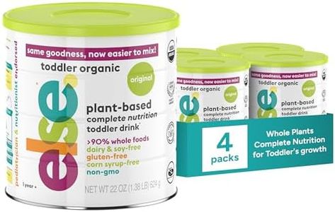 Else Nutrition Toddler Formula 12-36 Months - Organic, Plant Based Toddler Nutritional Drink - Soy & Dairy Free, Lactose Free - Toddler Protein Powder w/ 20+ Vitamins (22oz, 4-Pack)