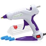 Full Size Hot Glue Gun, MONVICT Dual Temp Glue Gun 60/100W Base Stand Heavy Duty Melt Glue Gun Kit with 15 Pcs Glue Sticks & 3 Finger Protectors for Sealing Wax, Quick Repairs, DIY, Art & Crafts