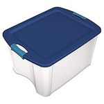 Sterilite Latch & Carry 18 Gallon Plastic Stacking Storage Tote w/Lid, 12 Pack