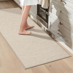 LEKEEPGO Alfombra Cocina Lavable Antideslizante 43x150cm, Alfombra Pasillo Larga, Tapete Cocina, Alfombra para Cocina, Pasillo, Lavadero, Beige, Pastel Runner