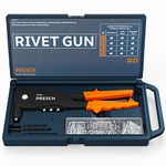 Presch Rivet Gun Set with Case and 75 Blind Rivets - Robust Professional Riveter Rivet Gun - Riveting Tool with an Ergonomic Handle for Blind Rivets